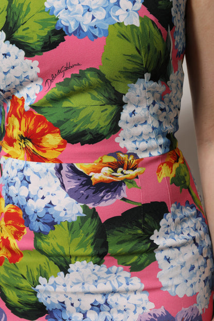 Robe fourreau sans manches fleurie multicolore Dolce & Gabbana
