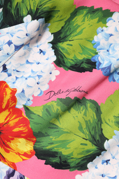 Robe fourreau sans manches fleurie multicolore Dolce & Gabbana