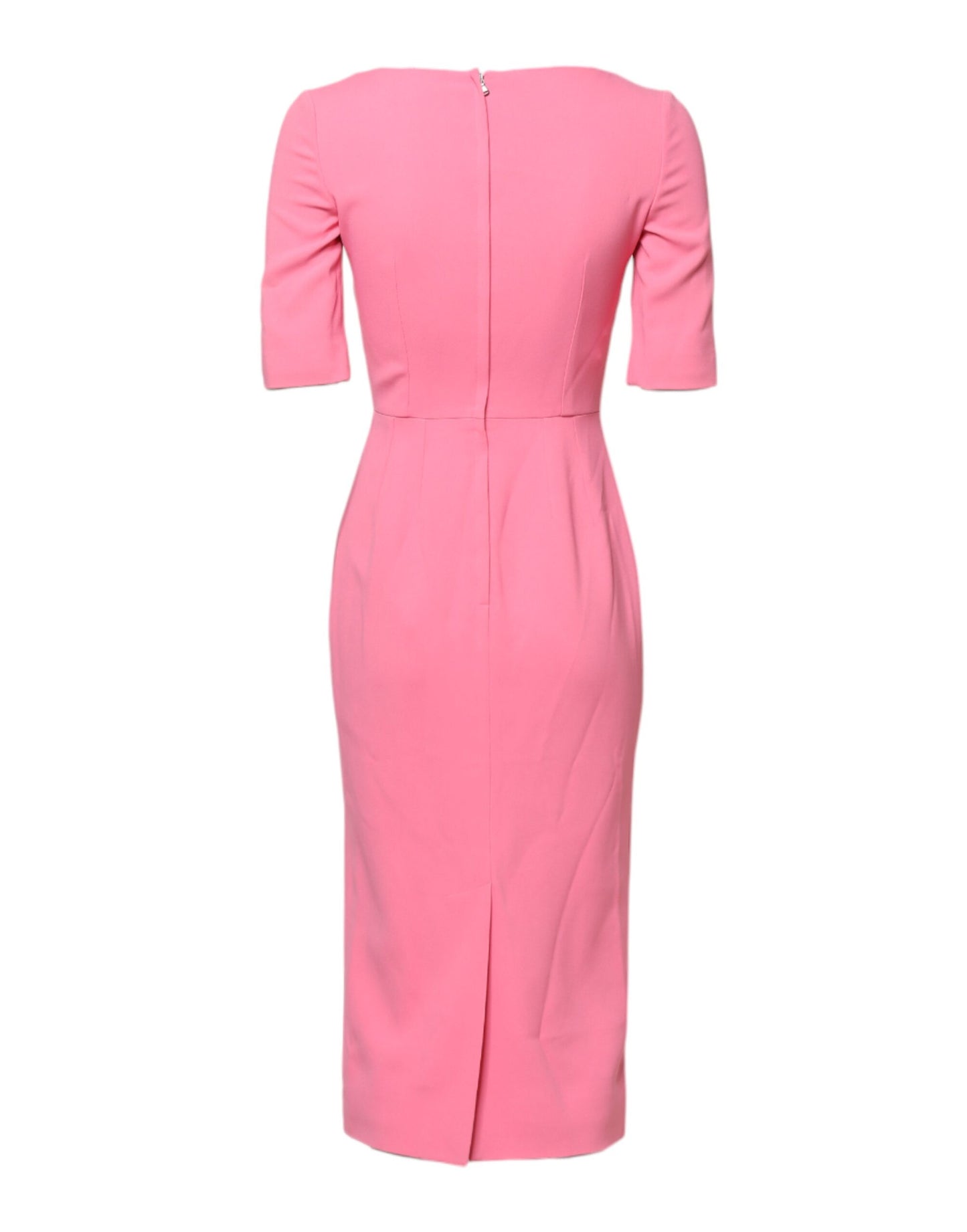 Robe fourreau midi Dolce & Gabbana rose en viscose à manches courtes