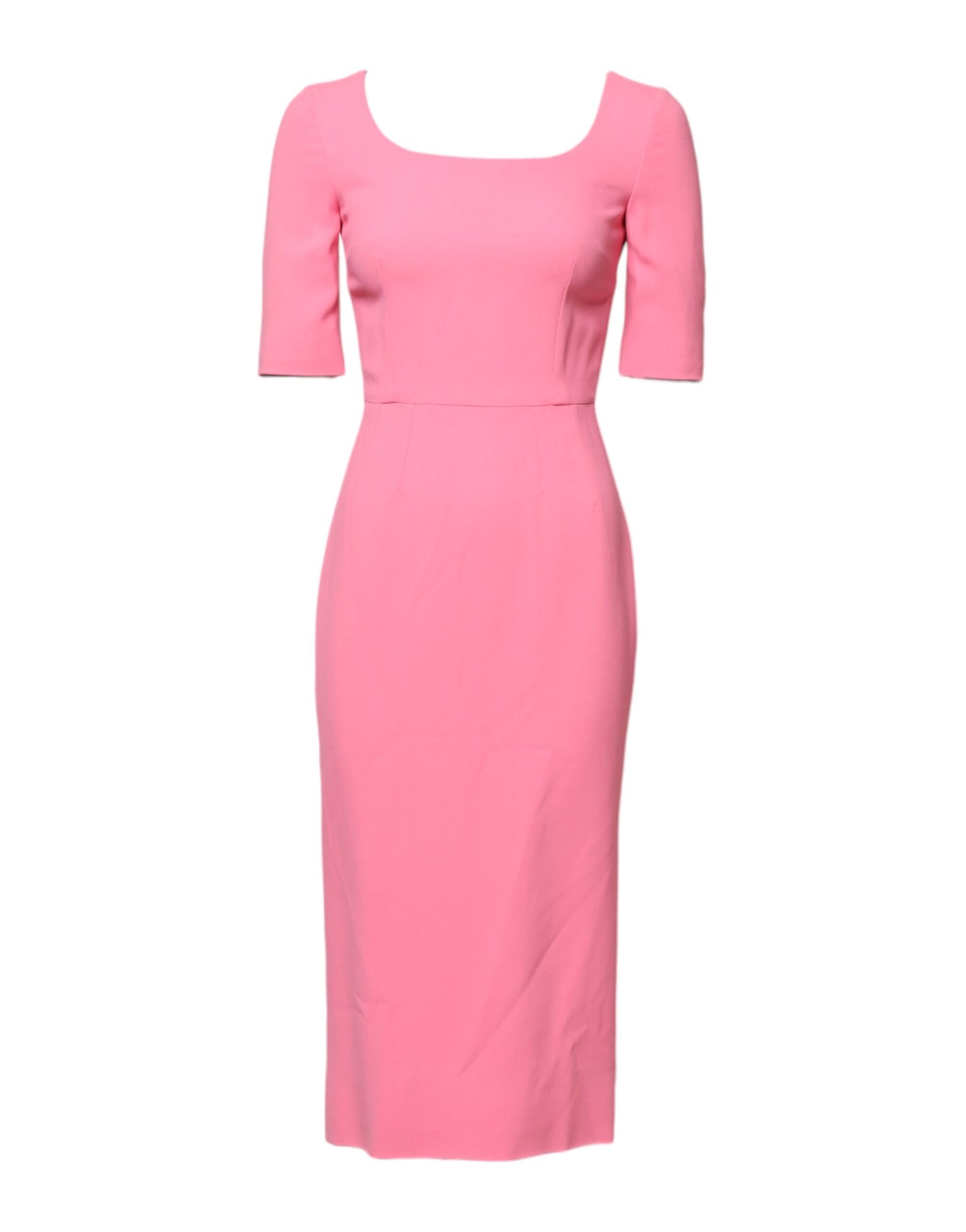 Robe fourreau midi Dolce & Gabbana rose en viscose à manches courtes