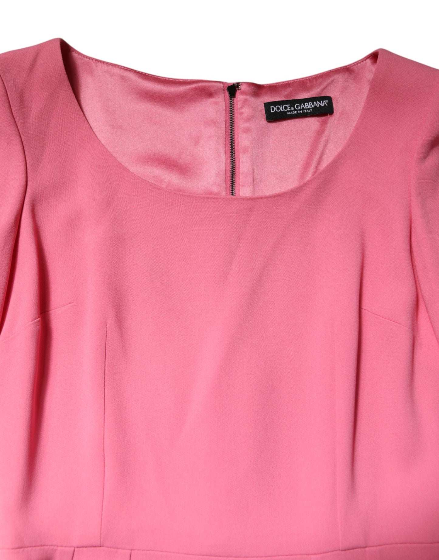 Robe fourreau midi Dolce & Gabbana rose en viscose à manches courtes