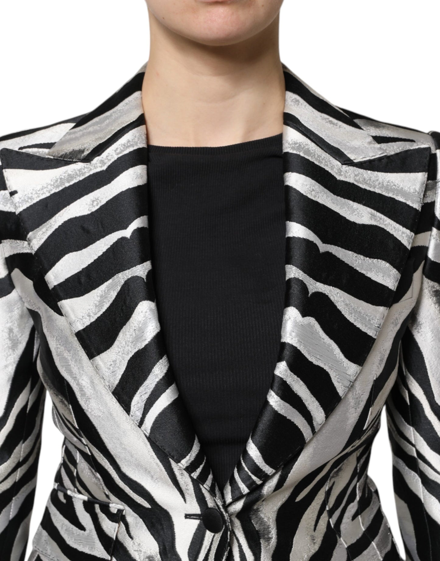 Chaqueta Blazer Dolce & Gabbana de poliéster blanco y negro para mujer