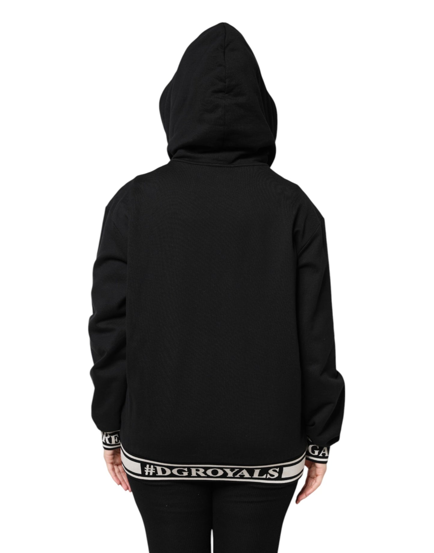 Sudadera con Capucha y Cremallera Completa de Algodón Negro Dolce & Gabbana