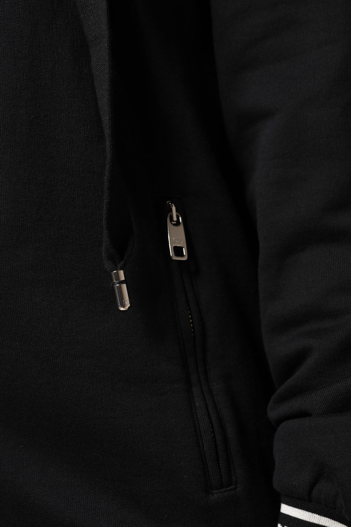 Sudadera con Capucha y Cremallera Completa de Algodón Negro Dolce & Gabbana