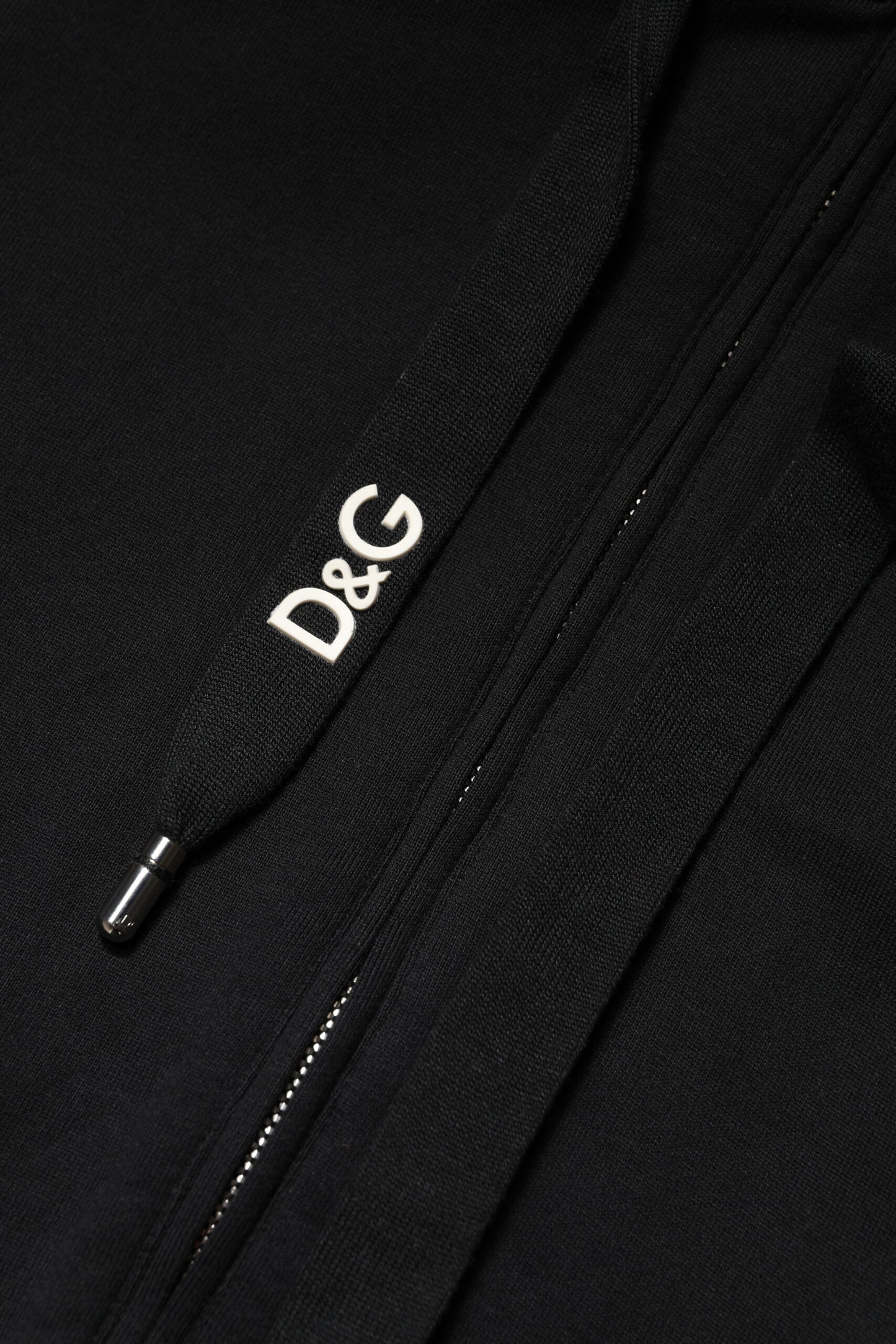 Sudadera con Capucha y Cremallera Completa de Algodón Negro Dolce & Gabbana