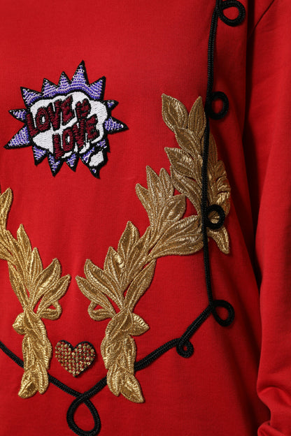 Suéter Dolce & Gabbana de punto de algodón rojo con lentejuelas Queen