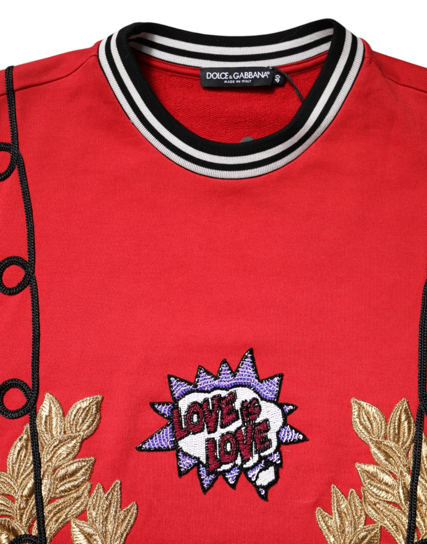 Suéter Dolce & Gabbana de punto de algodón rojo con lentejuelas Queen