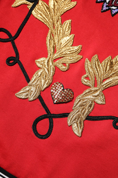 Suéter Dolce & Gabbana de punto de algodón rojo con lentejuelas Queen