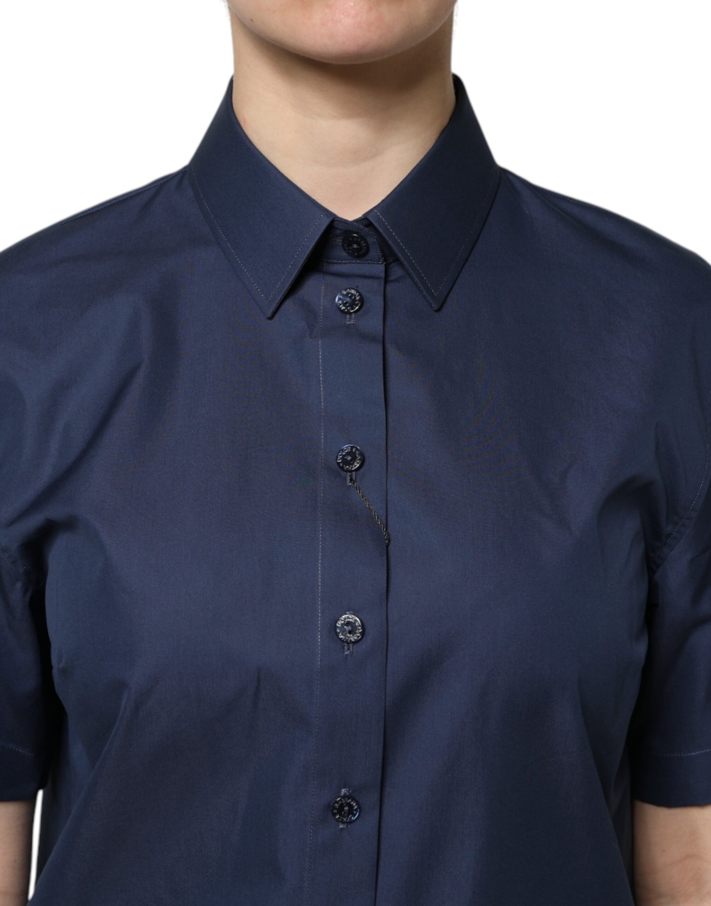 Haut Dolce & Gabbana en coton bleu à manches courtes boutonné