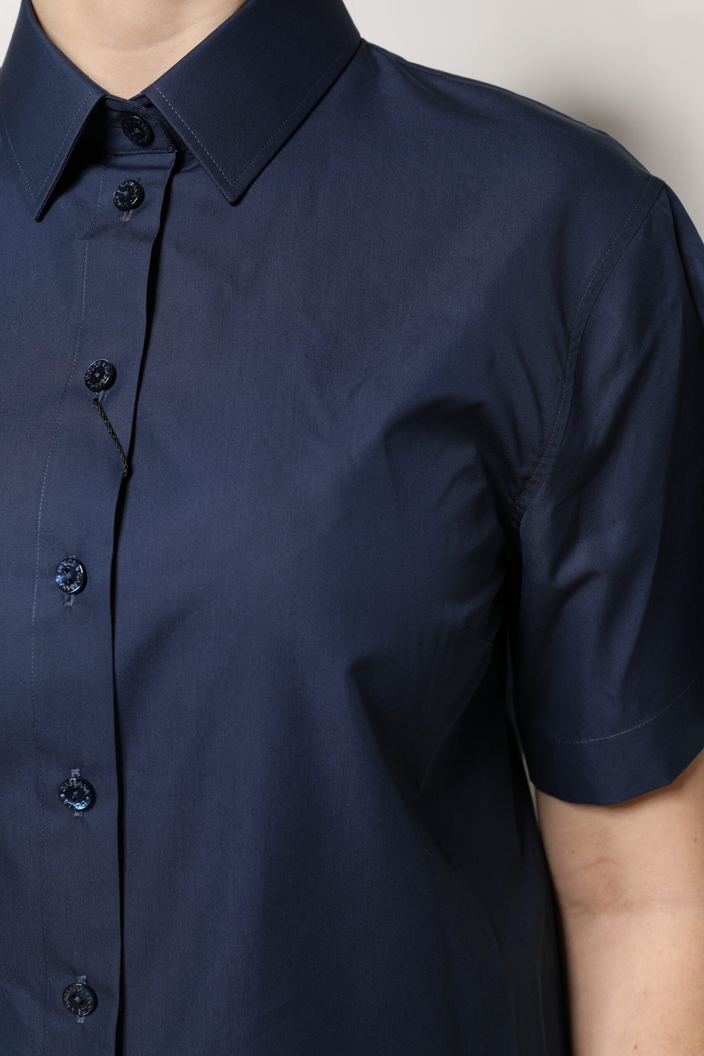 Haut Dolce & Gabbana en coton bleu à manches courtes boutonné