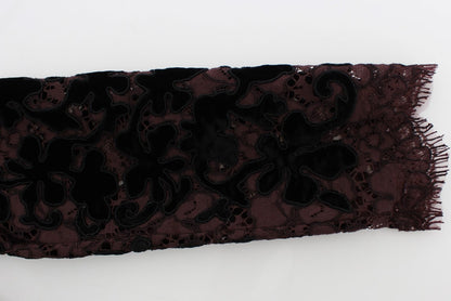 Robe longue Dolce & Gabbana en dentelle florale violette Ricamo