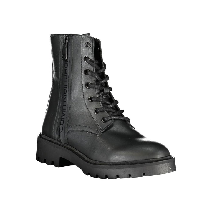 Calvin Klein Black Polyurethane Women Ankle Boot