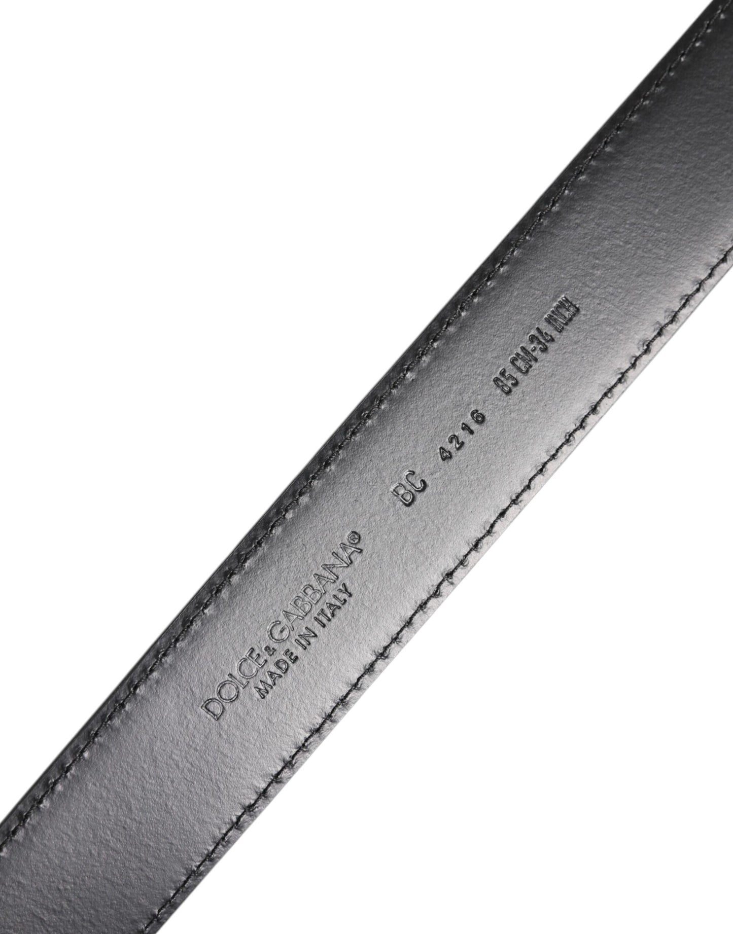 Ceinture Dolce & Gabbana en cuir de veau noir classique à boucle argentée