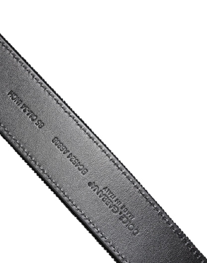 Ceinture Dolce & Gabbana en coton noir avec boucle en métal argenté