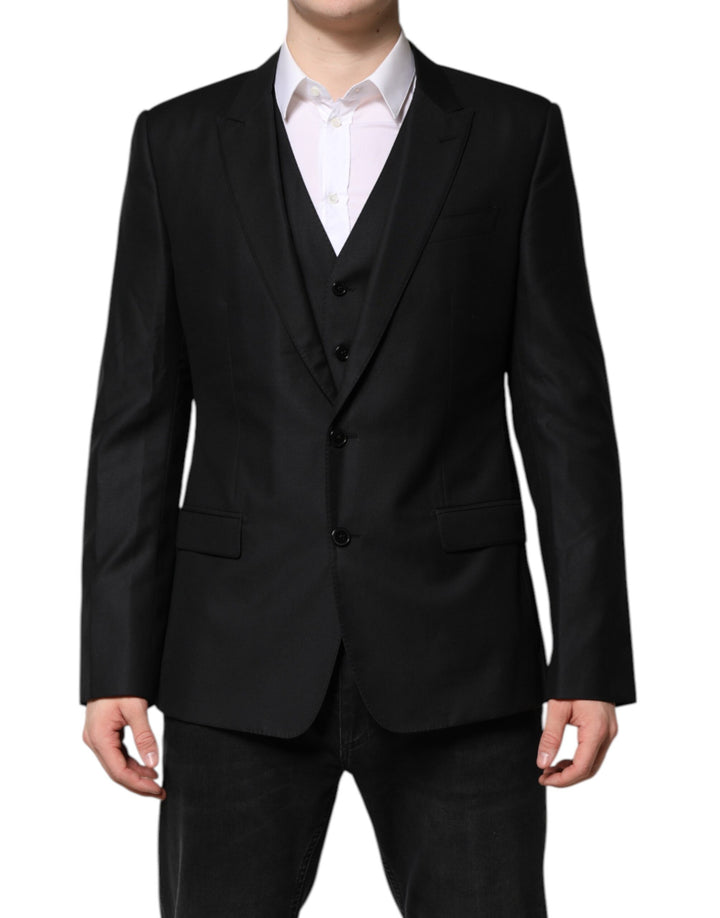 Traje de dos piezas Dolce & Gabbana negro de botonadura sencilla
