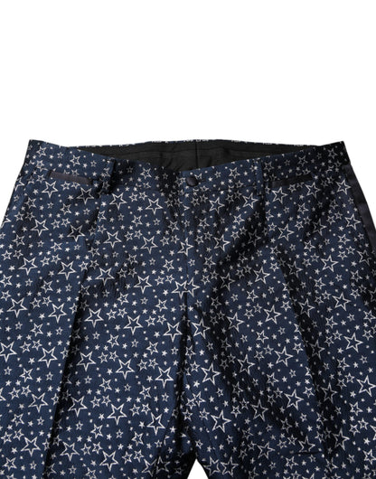 Traje de 3 piezas de jacquard azul MARTINI Star de Dolce & Gabbana