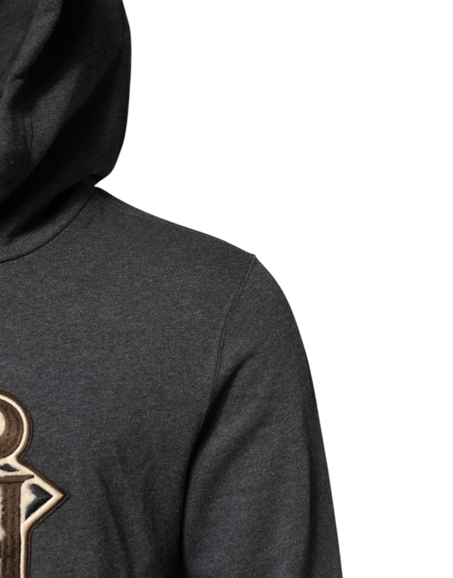 Sudadera con capucha y parche del logo gris de Dolce & Gabbana