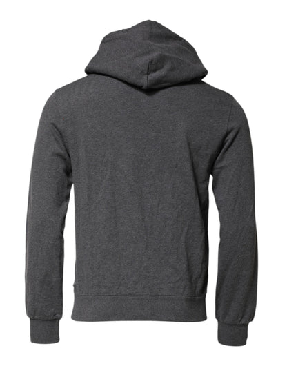 Sudadera con capucha y parche del logo gris de Dolce & Gabbana
