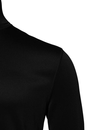 Suéter de cuello alto de poliéster negro Dolce & Gabbana