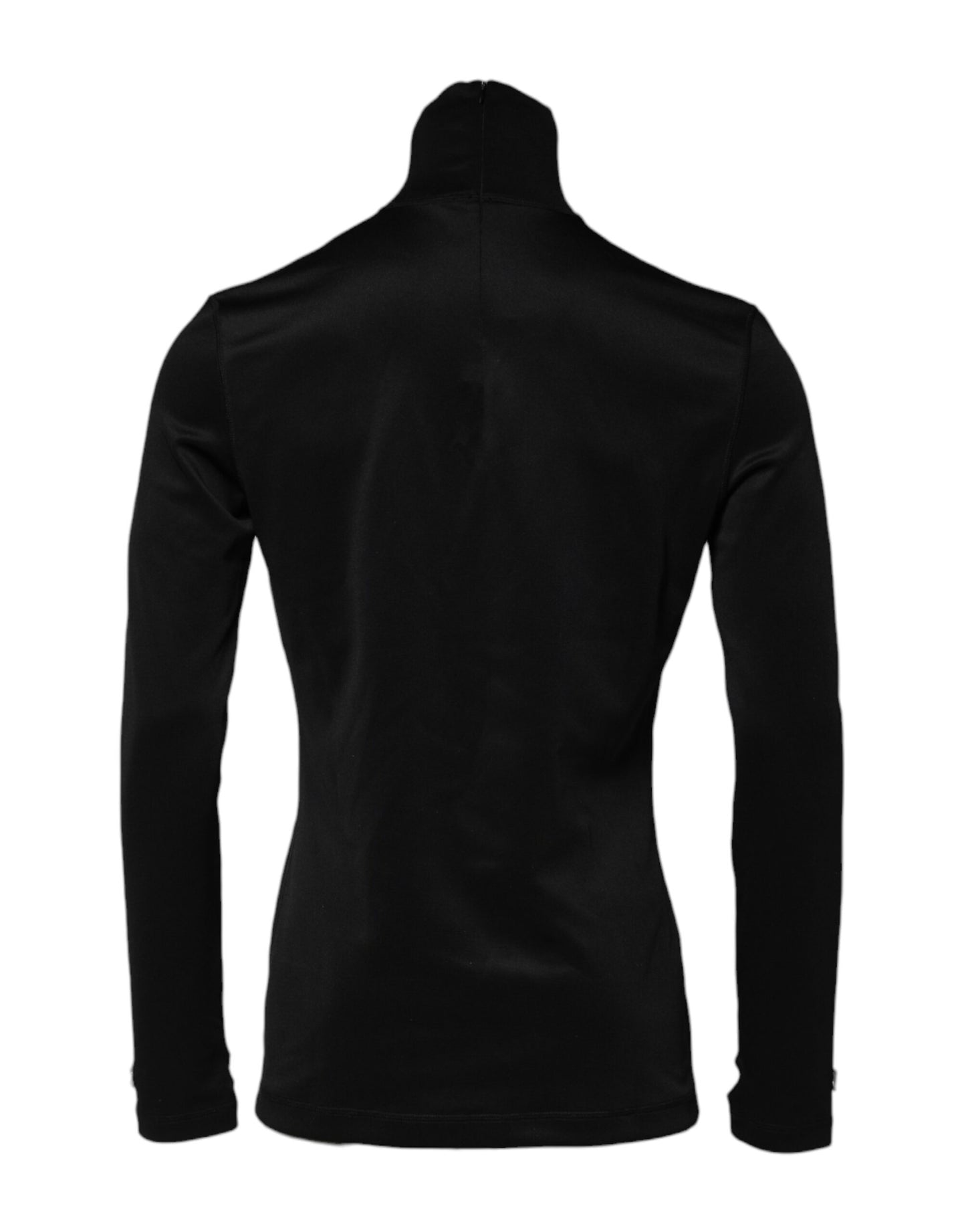 Suéter de cuello alto de poliéster negro Dolce & Gabbana