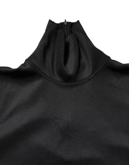 Suéter de cuello alto de poliéster negro Dolce & Gabbana