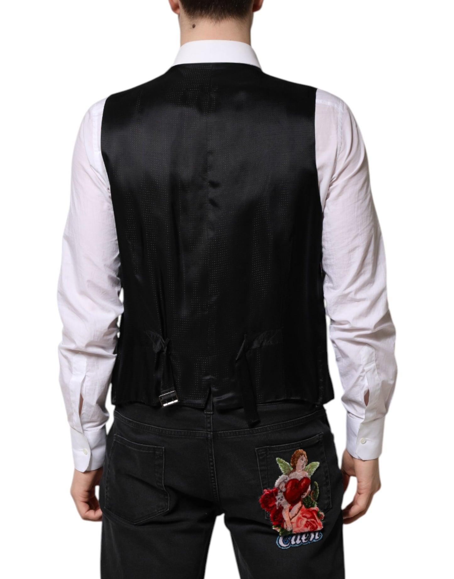 Dolce & Gabbana Purple Sequined Dress Formal Waistcoat Vest
