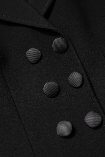 Chaqueta de abrigo cruzada de lana negra de Dolce & Gabbana