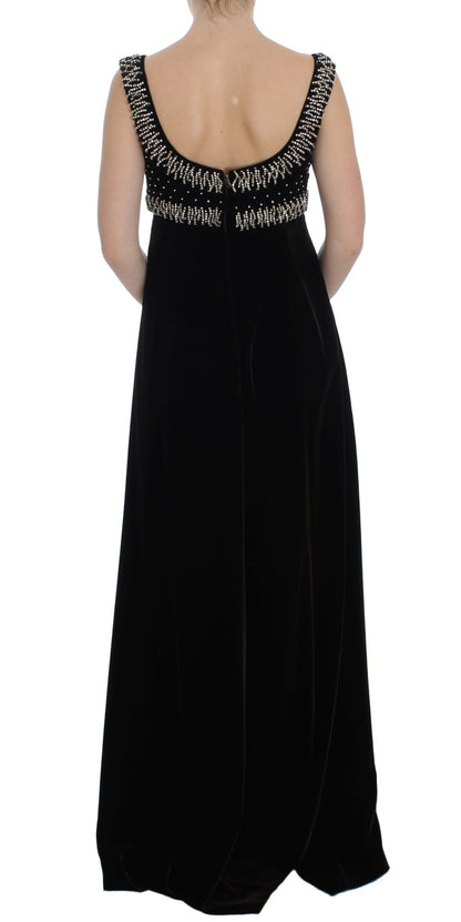 Robe Fourreau Dolce & Gabbana en Velours Marron et Cristaux