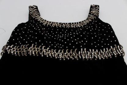 Robe Fourreau Dolce & Gabbana en Velours Marron et Cristaux
