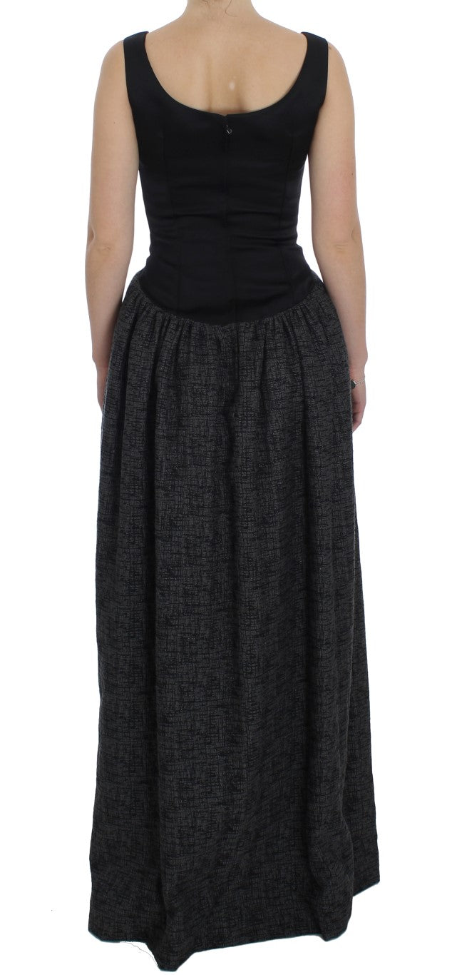 Robe Fourreau Longue Dolce & Gabbana Noir Gris