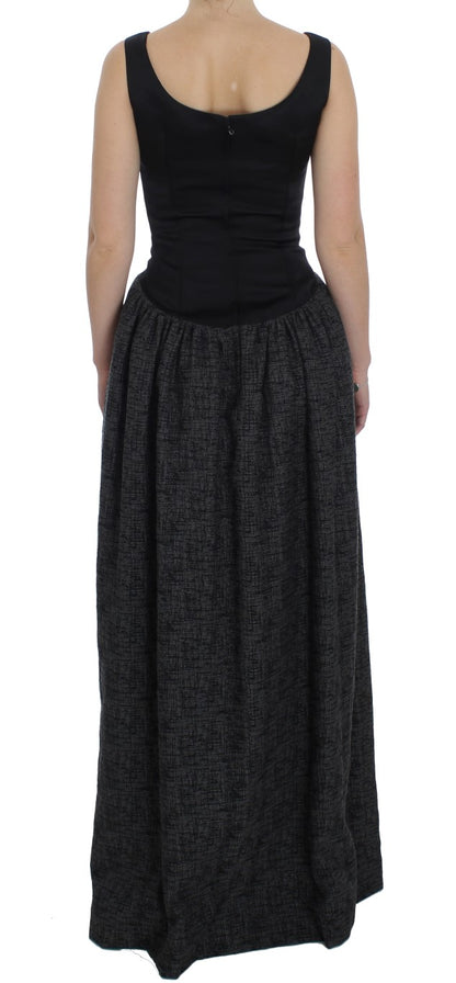Robe Fourreau Longue Dolce & Gabbana Noir Gris