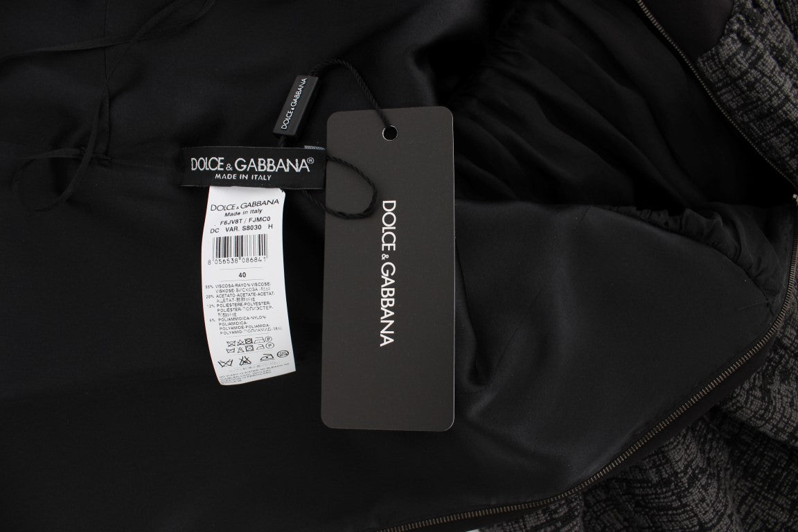 Robe Fourreau Longue Dolce & Gabbana Noir Gris