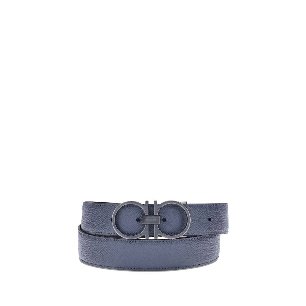 Ceinture Ferragamo en cuir de veau bleu Bos Taurus