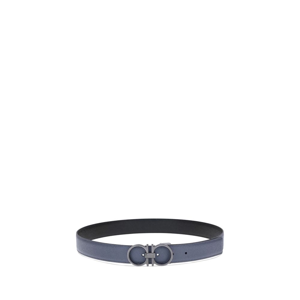 Ceinture Ferragamo en cuir de veau bleu Bos Taurus