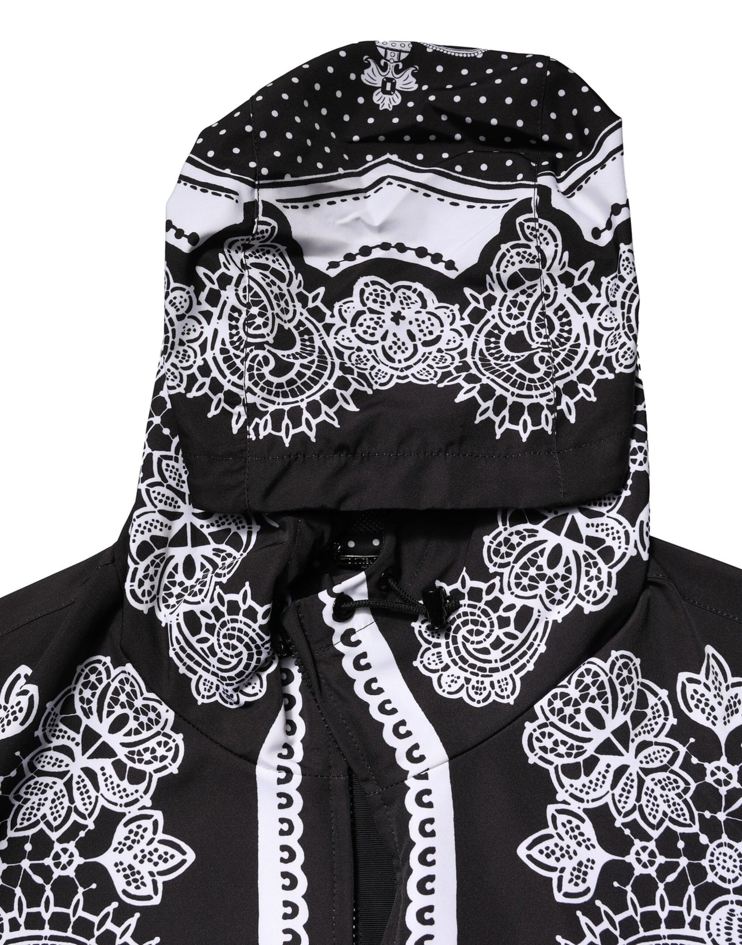 Chaqueta Bomber con Capucha y Estampado de Pañuelo Negra de Dolce & Gabbana