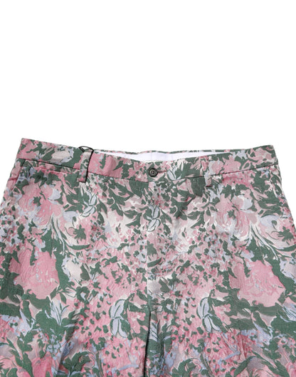 Pantalones de jacquard floral multicolor Dolce & Gabbana