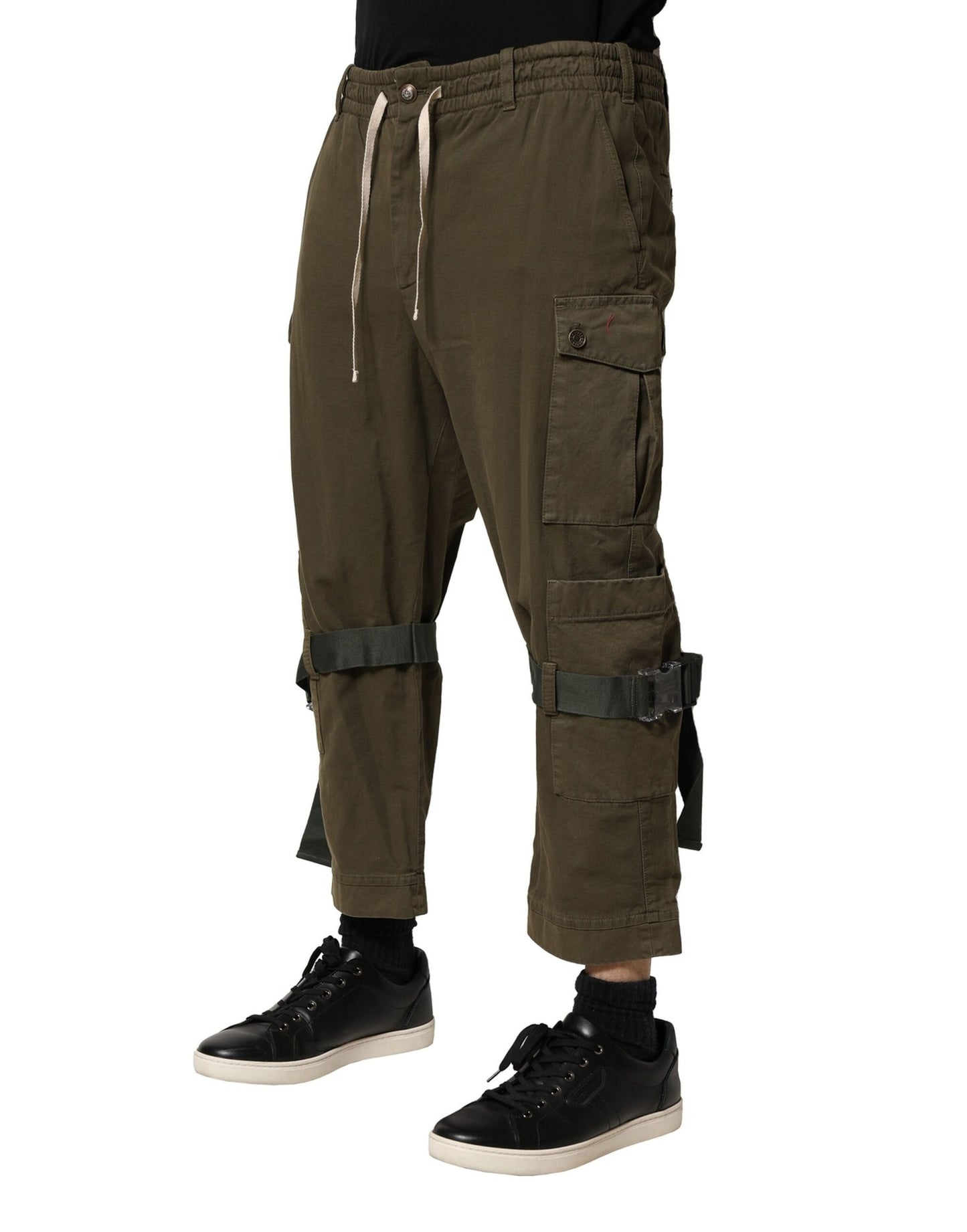 Pantalones cargo Dolce & Gabbana de algodón marrón con cordón