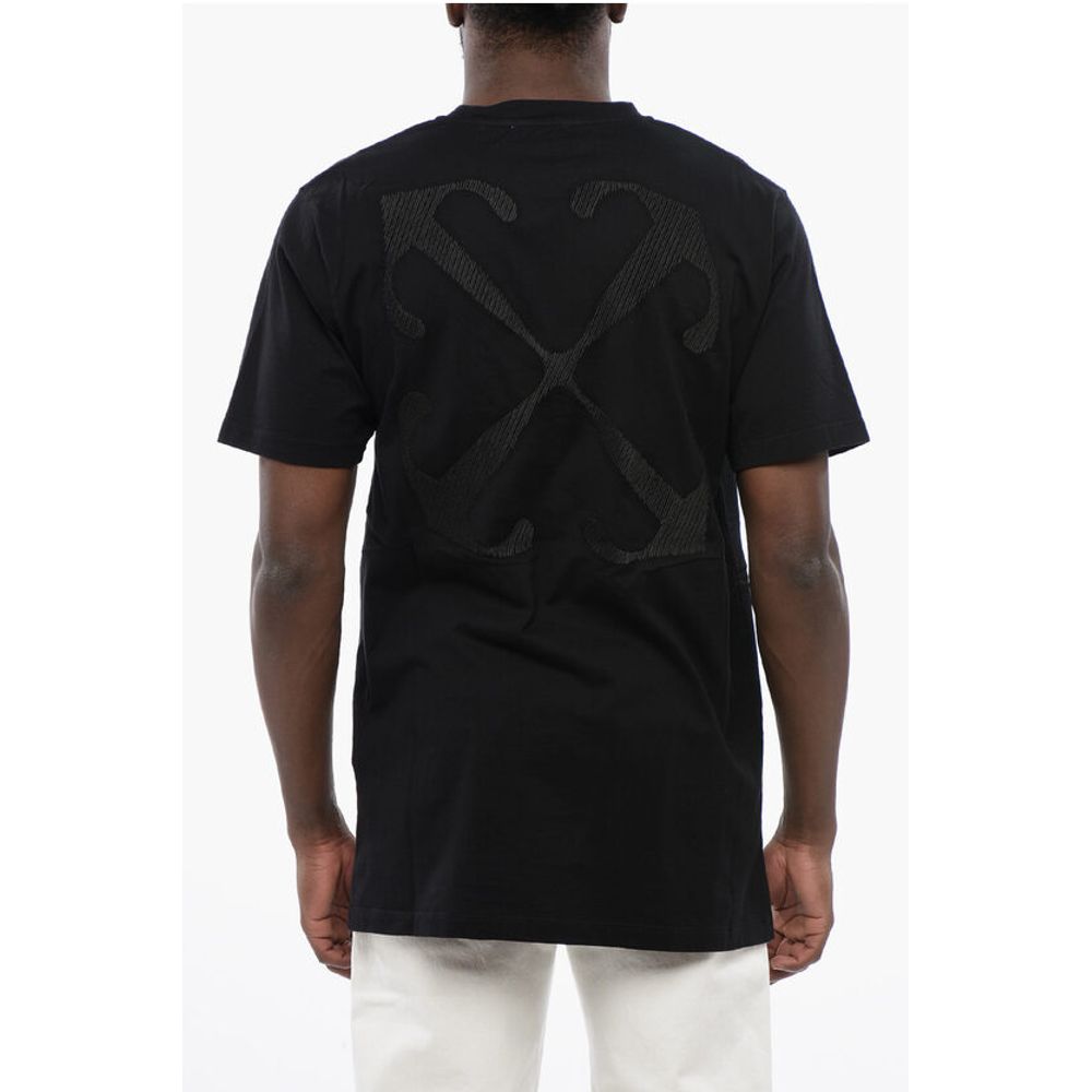 T-shirt Off-White en coton noir à col rond ARROW