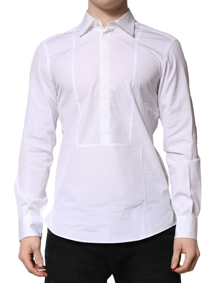 Camisa de vestir formal para hombre Dolce & Gabbana de popelín de algodón blanco