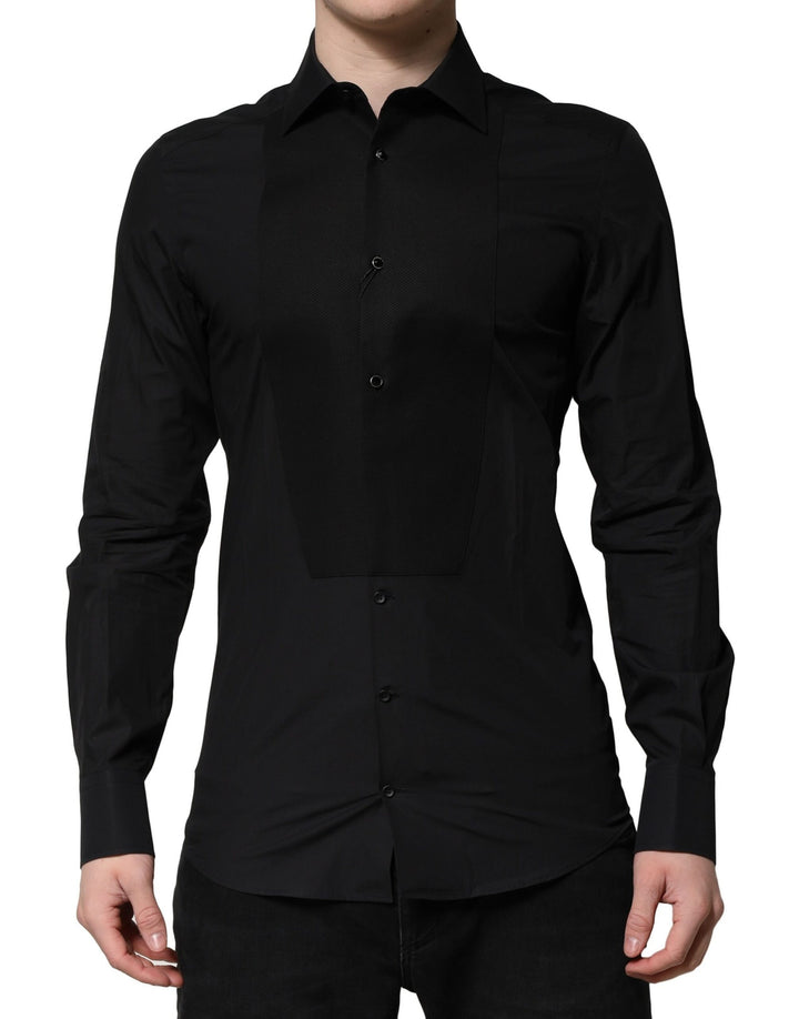 Camisa formal de manga larga Dolce & Gabbana negra dorada