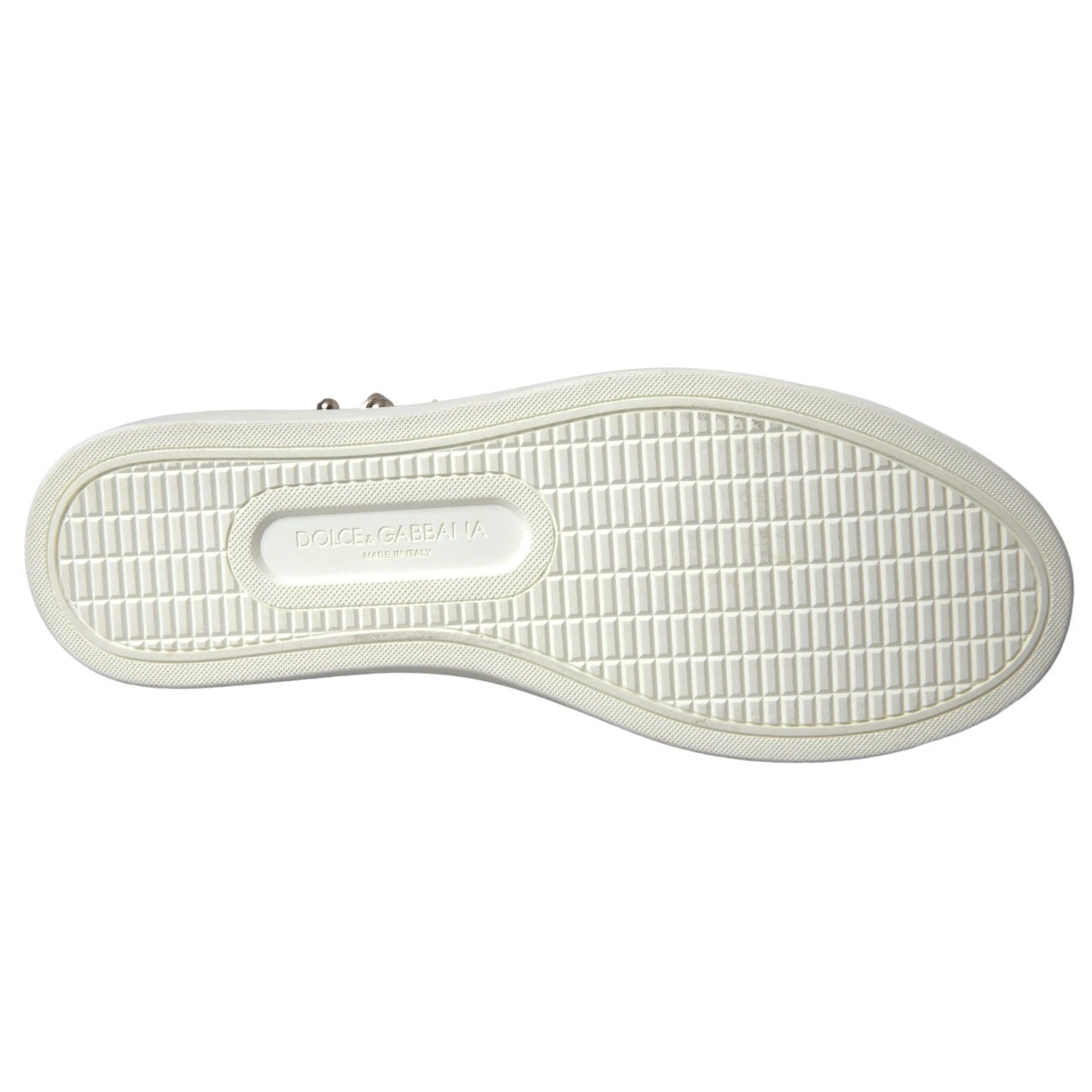 Chaussures Baskets Dolce & Gabbana en Cuir Blanc avec Cœur Rouge Doré
