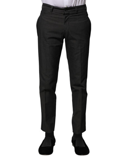Pantalon habillé Dolce & Gabbana gris en coton à motifs