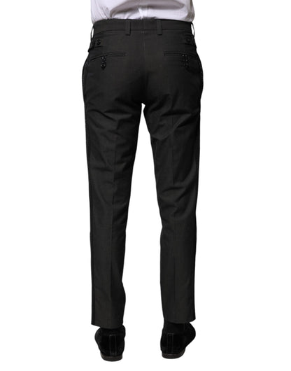 Pantalon habillé Dolce & Gabbana gris en coton à motifs