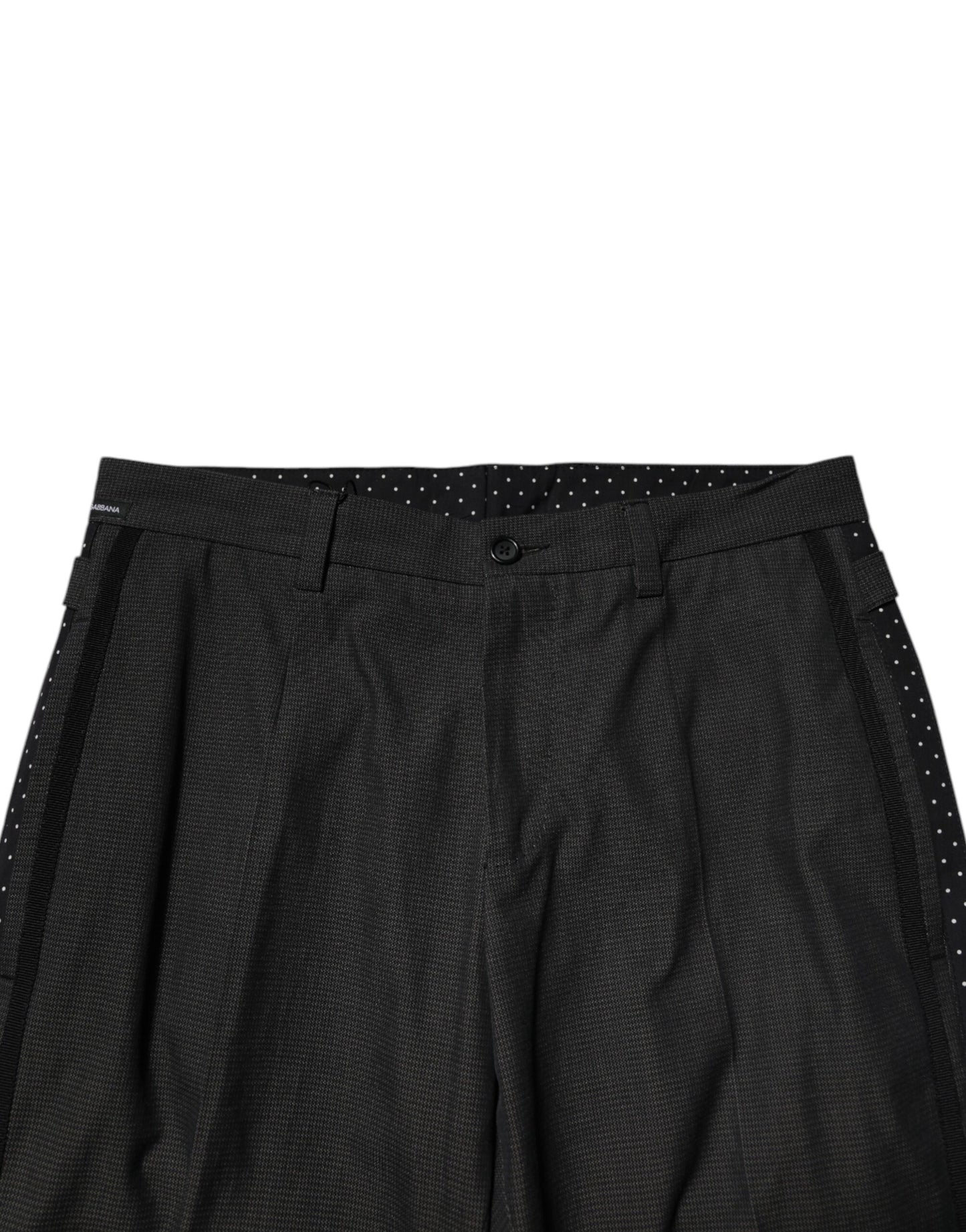 Pantalon habillé Dolce & Gabbana gris en coton à motifs