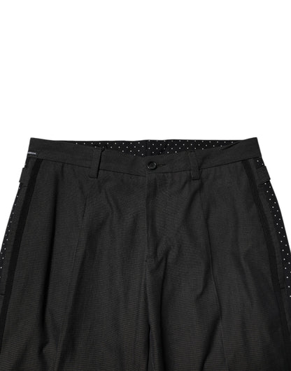 Pantalon habillé Dolce & Gabbana gris en coton à motifs