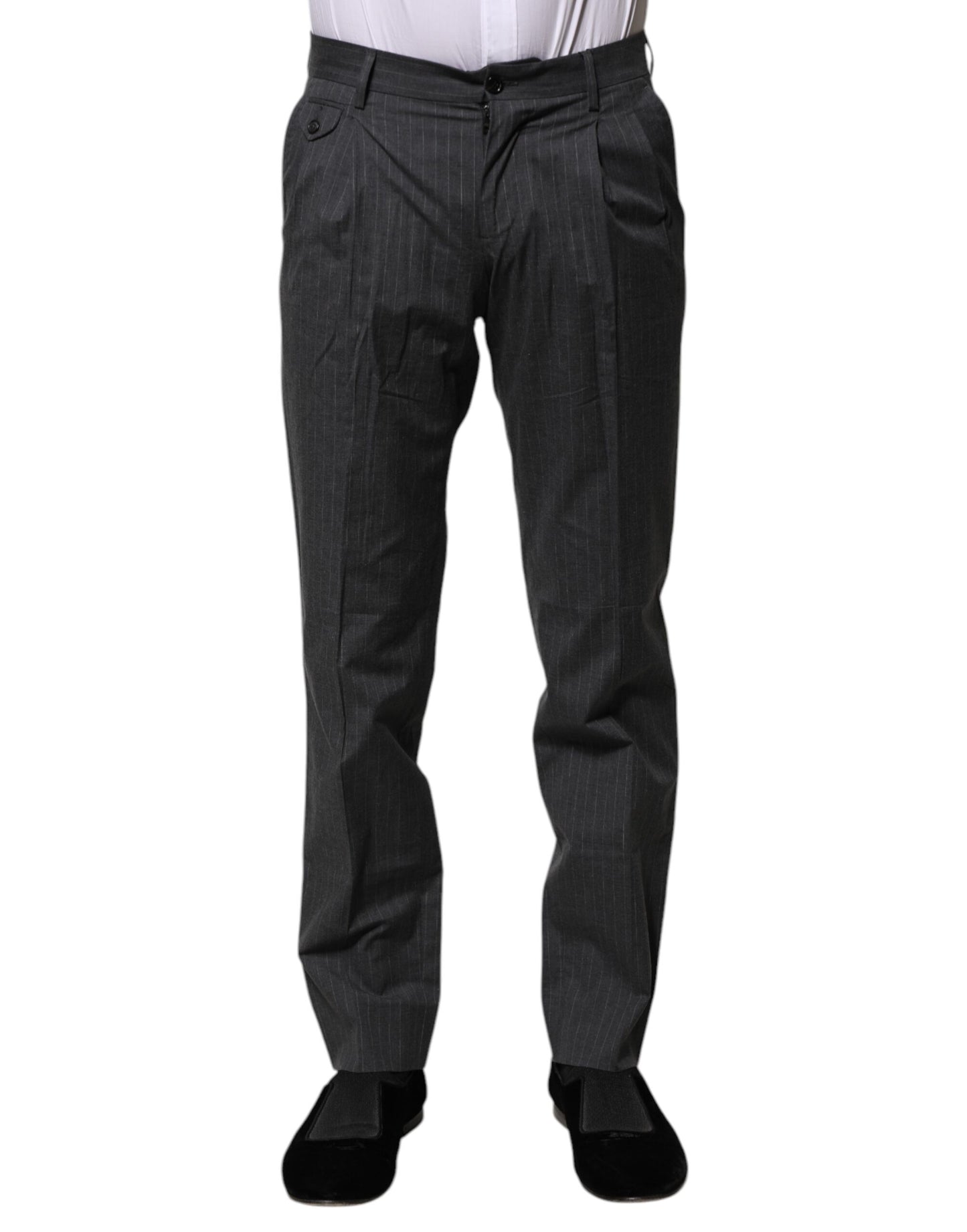 Pantalon habillé Dolce & Gabbana en coton rayé gris