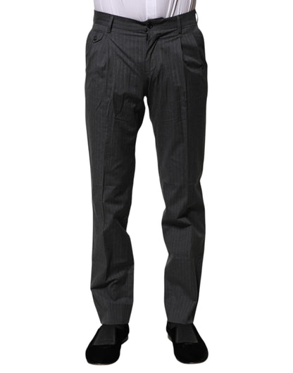 Pantalon habillé Dolce & Gabbana en coton rayé gris