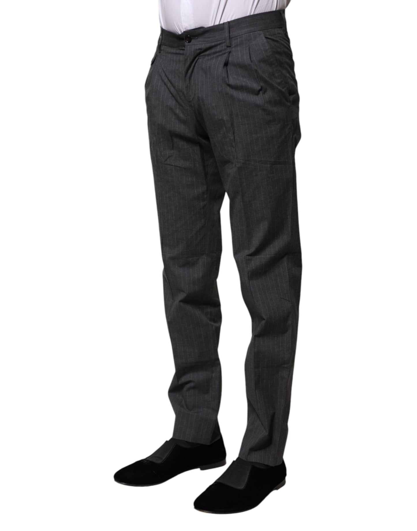 Pantalon habillé Dolce & Gabbana en coton rayé gris