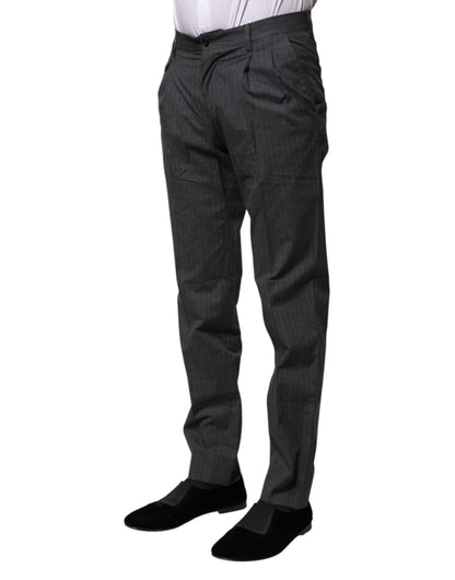 Pantalon habillé Dolce & Gabbana en coton rayé gris