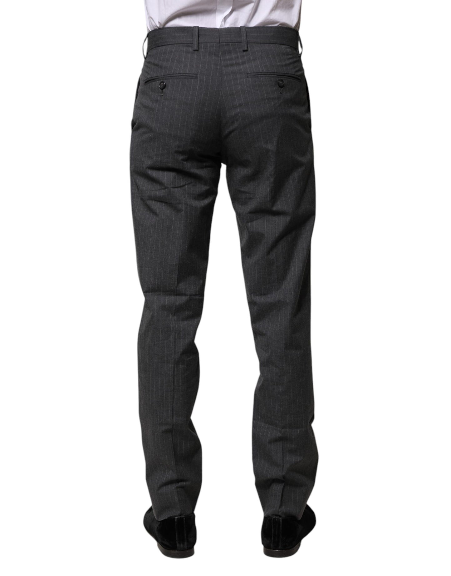 Pantalon habillé Dolce & Gabbana en coton rayé gris